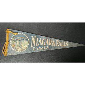 Vintage Niagara Falls Canada Felt Travel Tourist Pennant 27"